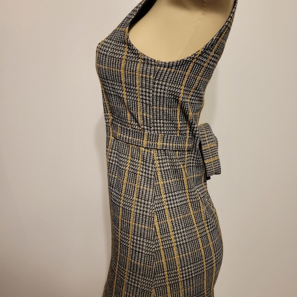 Urban Outfitters Grey Plaid Dress Size X-Small Tennis Golf Y2K Classic Demure - Picture 3 of 6